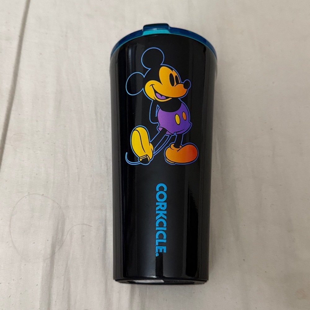 Corkcicle Black Tumbler with Vibrant Character Design
